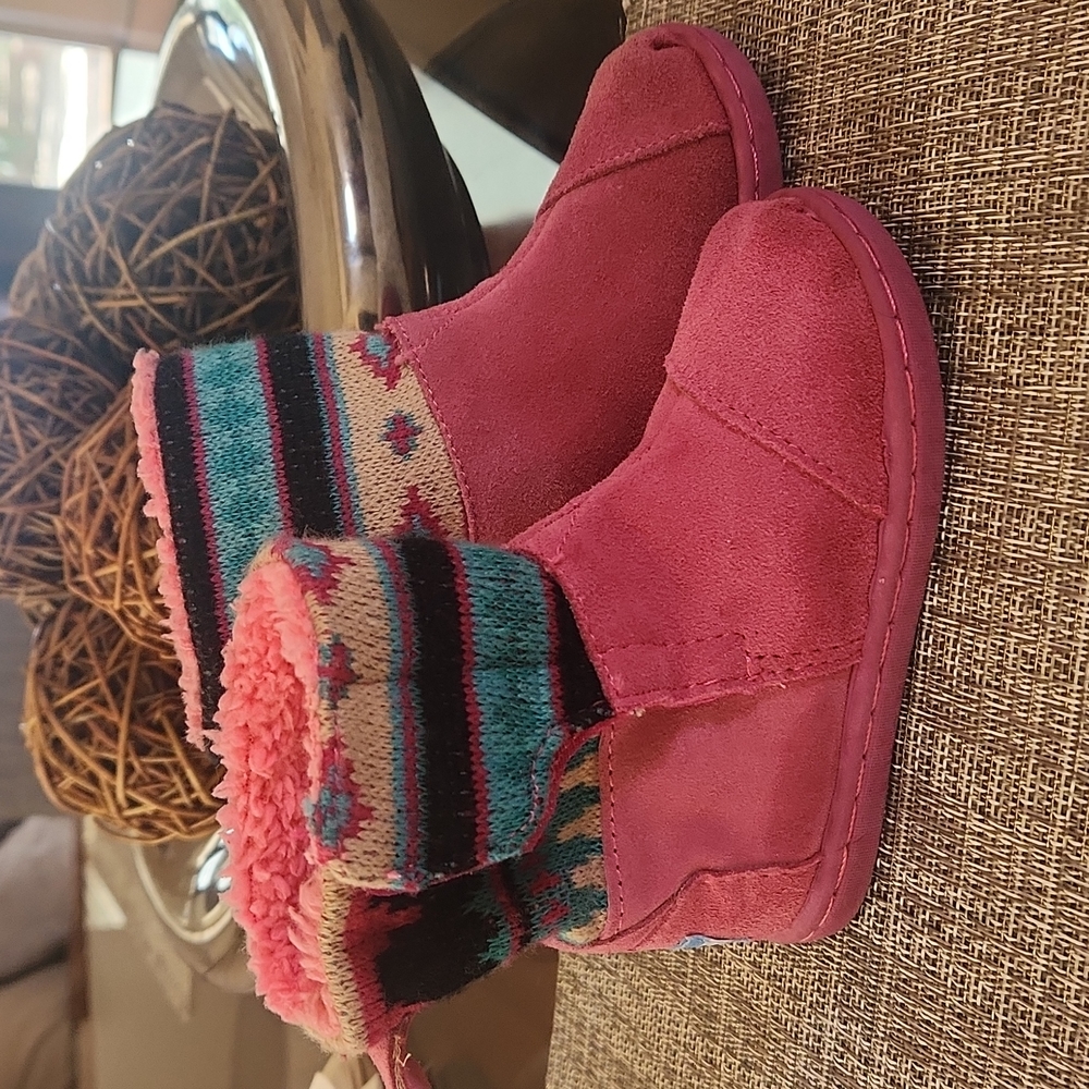 Toms toddler winter suede boots T7 Pink